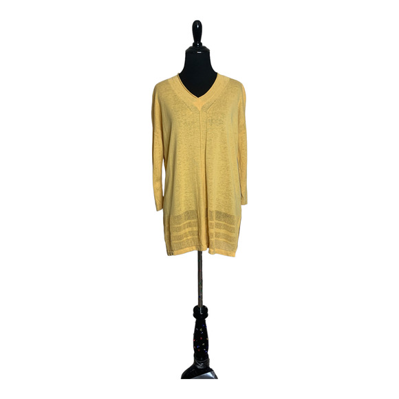 Rachel Zoe yellow v neck sweater size Small - Picture 2 of 11